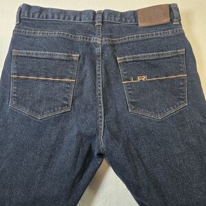 LRL Ralph Lauren Women's Blue Denim Jeans Size 8 Straight Leg Casual Dark